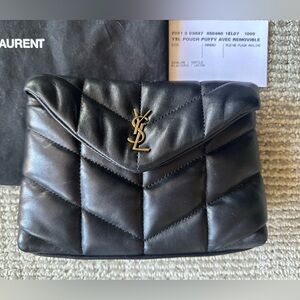 YSL Pouch in Quilted Leather
